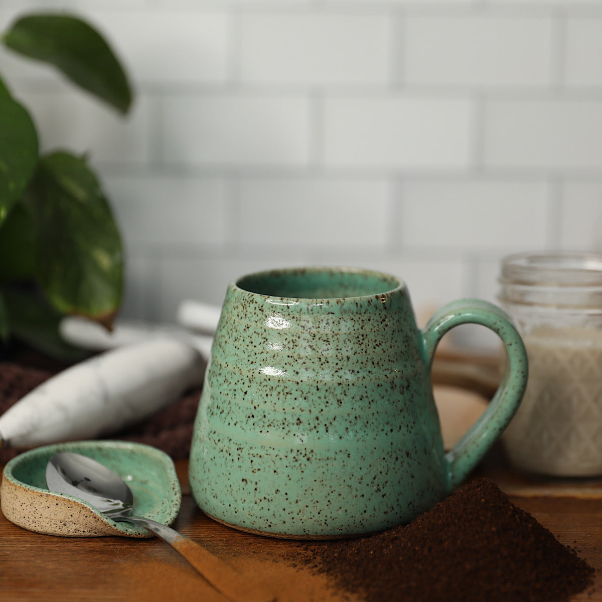 Stoneware mug- Mint